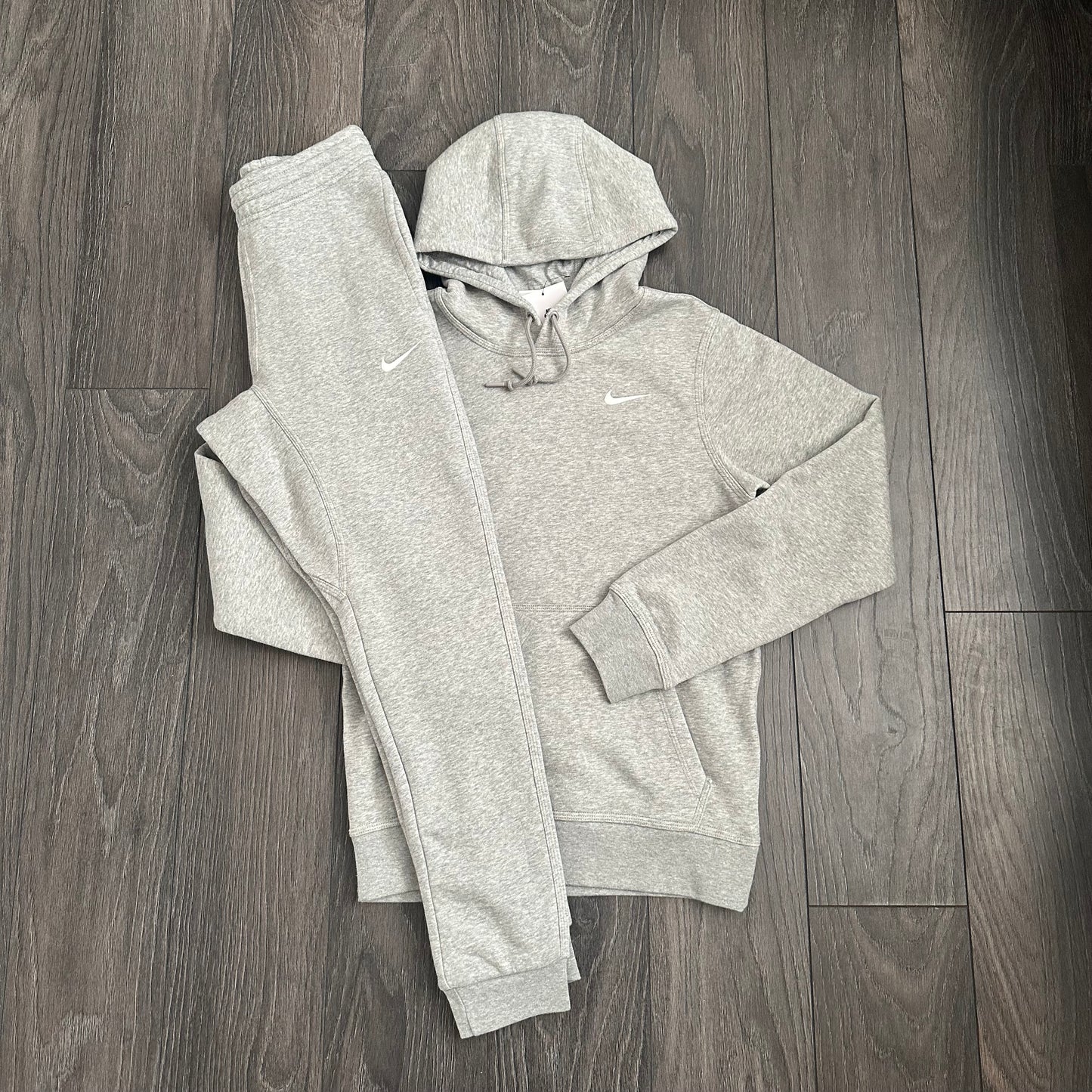 NIKE CLUB SWOOSH HOODIE TRACKSUIT - GREY